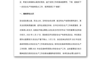 2022年第一季度安全生產工作會議總結講話