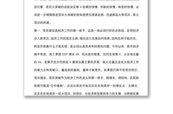 加快轉型升級 全力打贏項目大突破這場硬仗——在全市項目大突破動員大會上的講話