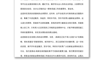 在全區(qū)兩新組織黨建工作聯(lián)席（擴(kuò)大）會(huì)議暨新業(yè)態(tài)新就業(yè)群體黨建工作專班例會(huì)上的講話