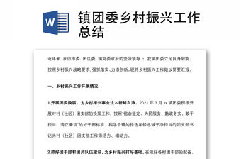 鎮(zhèn)團委鄉(xiāng)村振興工作總結