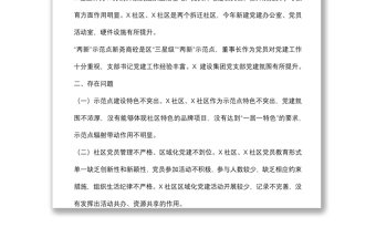 黨建督導檢查工作匯報材料