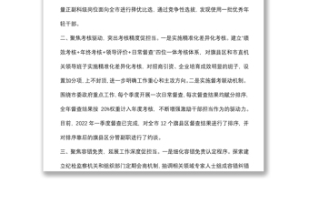 激勵干部擔當作為工作情況匯報