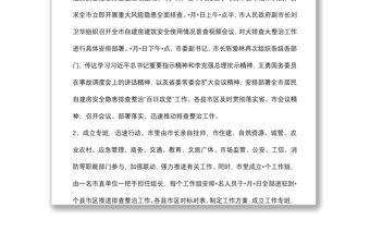 全市居民自建房安全隱患排查整治工作的情況匯報