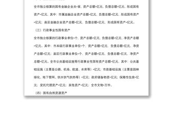 全市國(guó)有資產(chǎn)管理情況調(diào)研報(bào)告