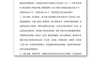縣“五星”支部創建工作匯報