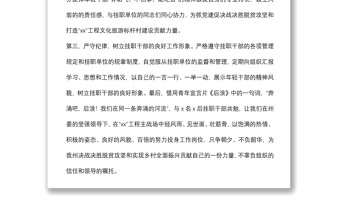 年輕干部掛職任前談話會表態(tài)發(fā)言