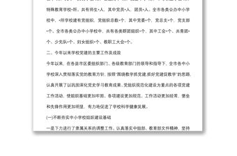 市公辦中小學校黨建工作調研報告
