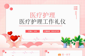 2022護理工作禮儀PPT粉色簡約風醫院護士護理工作禮儀宣傳課件模板