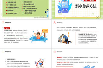 2022家庭急救常識PPT插畫風家庭急救常識宣傳課件模板