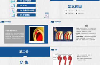 2022主動脈夾層PPT清新簡約風醫學急救護理通用PPT模板