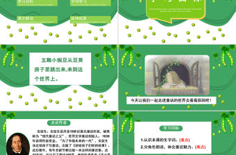 2022一個豆莢里的五粒豆PPT簡約卡通風第5課小學四年級語文上冊部編人教版教學課件