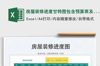 2023房屋裝修進度甘特圖包含預算表及流程表免費下載