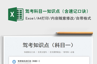 2023駕考科目一知識點（含速記口訣）免費下載