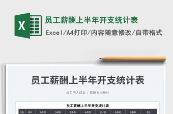 2023員工薪酬上半年開支統(tǒng)計表免費(fèi)下載