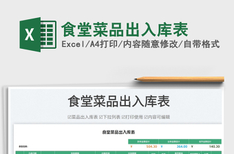 2023食堂菜品出入庫表免費(fèi)下載
