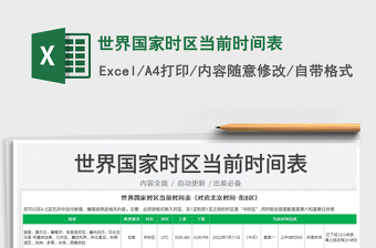 2023世界国家时区当前时间表免费下载