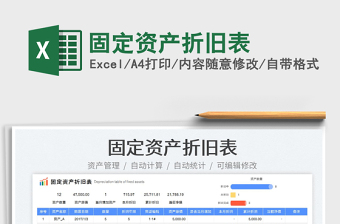2023固定資產(chǎn)折舊表免費下載