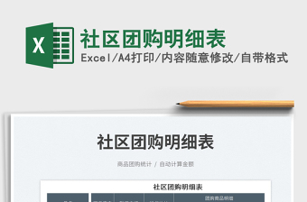 2023社區(qū)團(tuán)購明細(xì)表免費下載