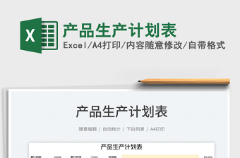 2023產(chǎn)品生產(chǎn)計劃表免費下載