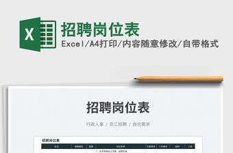 2023招聘崗位表免費下載