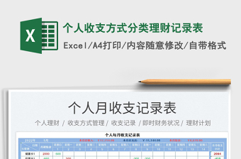 2023個人收支方式分類理財記錄表免費下載