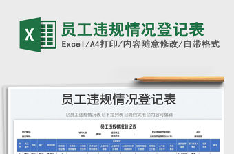 2023員工違規(guī)情況登記表免費下載