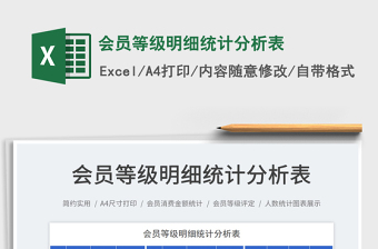 2023會員等級明細統(tǒng)計分析表免費下載