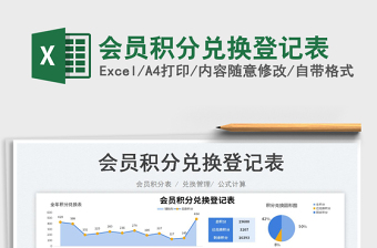 2023會(huì)員積分兌換登記表免費(fèi)下載