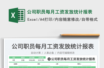 2023公司職員每月工資發(fā)放統(tǒng)計報表免費下載