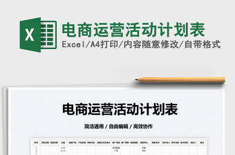 2023電商運營活動計劃表免費下載