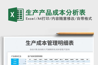 2023生產產品成本分析表免費下載