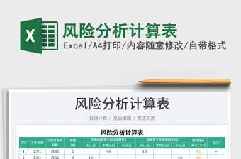 2023風(fēng)險(xiǎn)分析計(jì)算表免費(fèi)下載