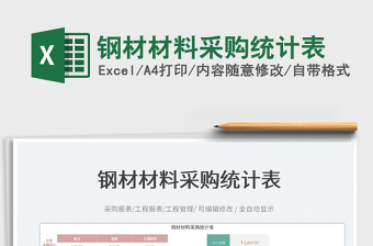 2023鋼材材料采購統(tǒng)計(jì)表免費(fèi)下載