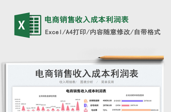 2023電商銷(xiāo)售收入成本利潤(rùn)表免費(fèi)下載