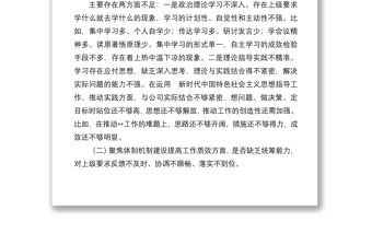 公司領(lǐng)導(dǎo)班子作風(fēng)整頓專題民主生活會(huì)對(duì)照檢查材料