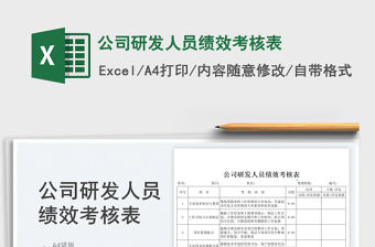 2023公司研發人員績效考核表免費下載