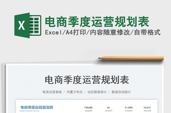 2023電商季度運營規(guī)劃表免費下載