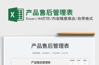 2023產(chǎn)品售后管理表免費(fèi)下載