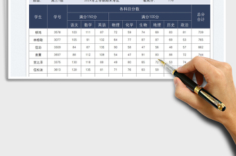 2023高中期末考試成績統(tǒng)計表免費下載