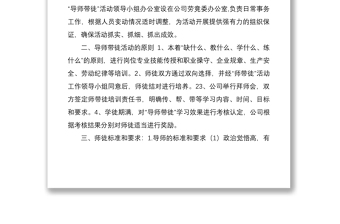 導(dǎo)師帶徒活動(dòng)方案