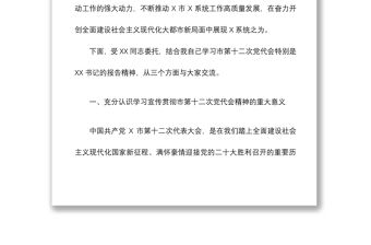 市第十二次黨代會(huì)精神宣講提綱