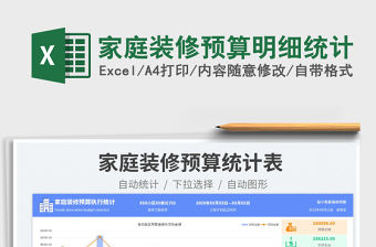 2023家庭裝修預算明細統計免費下載