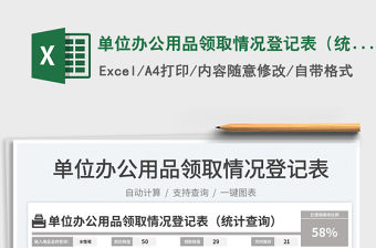 2023單位辦公用品領取情況登記表（統計查詢）免費下載