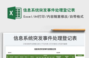 2023信息系統(tǒng)突發(fā)事件處理登記表免費下載