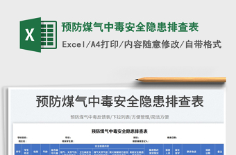 2023預(yù)防煤氣中毒安全隱患排查表免費(fèi)下載
