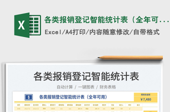 2023各類報銷登記智能統(tǒng)計表（全年可用）免費下載