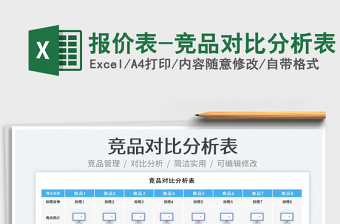 2023報價表-競品對比分析表免費下載