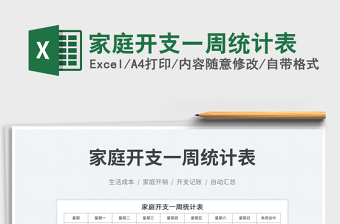 2023家庭開支一周統(tǒng)計表免費(fèi)下載