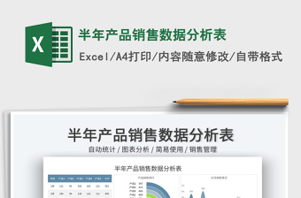 2023半年產品銷售數(shù)據(jù)分析表免費下載