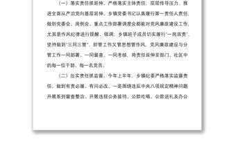 鄉鎮2022年上半年紀檢監察工作總結范文